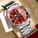 Relógio de pulso masculino POEDAGAR Fashion, cronógrafo, data, aço inoxidável, quartzo, à prova d'água, luminoso, para negócios.