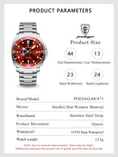 Relógio de pulso masculino POEDAGAR Fashion, cronógrafo, data, aço inoxidável, quartzo, à prova d'água, luminoso, para negócios.