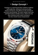 Relógio de pulso masculino POEDAGAR Fashion, luminoso, à prova d'água, em aço inoxidável, com data, dia da semana e movimento de quartzo, ideal para negócios.