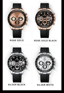 Relógio de pulso masculino de luxo POEDAGAR, cronógrafo, data, quartzo de alta qualidade, à prova d'água, luminoso, estilo militar.