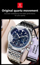 Relógio masculino esportivo de luxo POEDAGAR, cronógrafo, data, à prova d'água, luminoso, quartzo, aço inoxidável, relógio de pulso masculino moderno