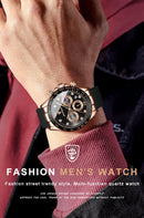 Relógio de pulso masculino de luxo POEDAGAR, cronógrafo, data, quartzo de alta qualidade, à prova d'água, luminoso, estilo militar.