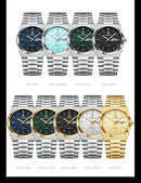 Relógio masculino de luxo POEDAGAR, original, à prova d'água, em aço inoxidável, com luminescência, data, dia da semana, movimento de quartzo, estilo fashion.