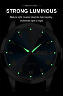 Relógio masculino de luxo POEDAGAR, à prova d'água, em aço inoxidável, com indicador de data e dia da semana, design moderno e elegante para negócios, com mecanismo de quartzo.