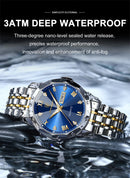 Relógio masculino de luxo POEDAGAR, à prova d'água, em aço inoxidável, com indicador de data e dia da semana, design moderno e elegante para negócios, com mecanismo de quartzo.